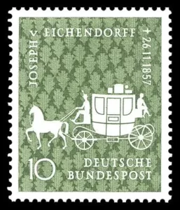 Joseph von Eichendorff: Briefmarke der Deutschen Bundespost 1957