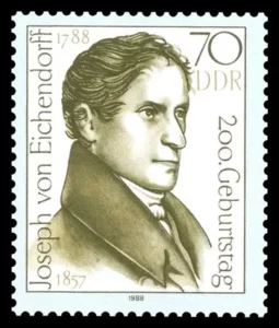 Joseph von Eichendorff auf Briefmarke aus der DDR 1988