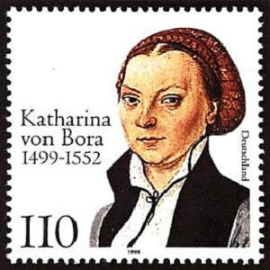 Katharina von Bora auf Briefmarke von 1999