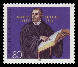 Martin Luther auf Briefmarke von 1983