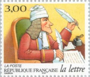 Voltaire auf Briefmarke aus Frankreich