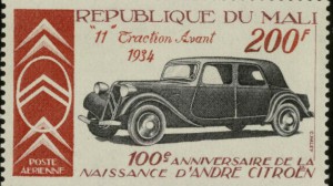 Citroen-Traction-Avant-Oldtimer auf Briefmarke