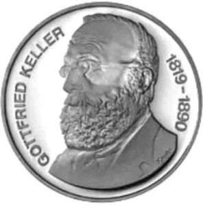 Zum 100. Todestag 1990 wurde in der Schweiz eine 5-Franken-Gedenkmünze mit dem Porträt Gottfried Kellers herausgegeben.