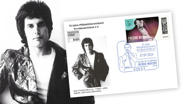 Freddie-Mercury-Briefmarke-Sonderstempel